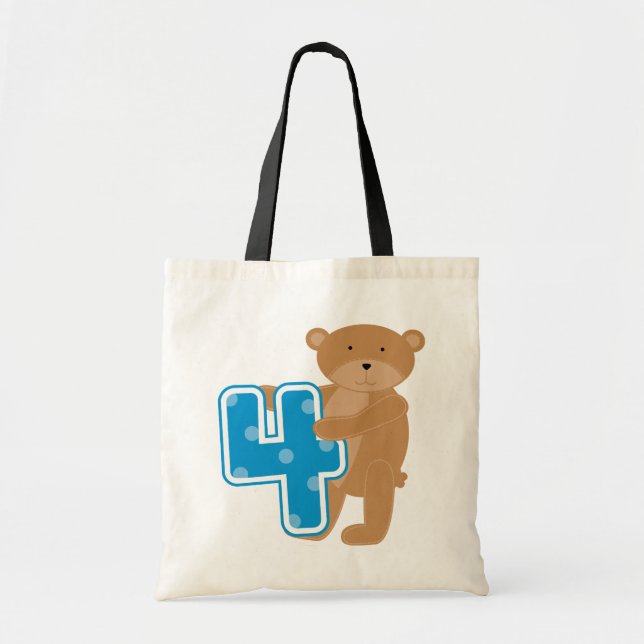 Bolsa Tote Bear 4º aniversário Camisetas e presentes (Frente)