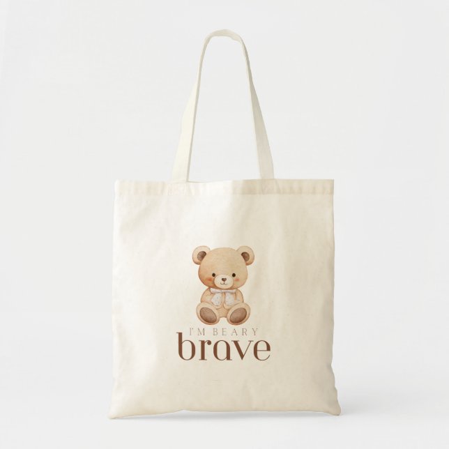 Bolsa Tote beary brave childhood cancer sick kids cute  (Frente)
