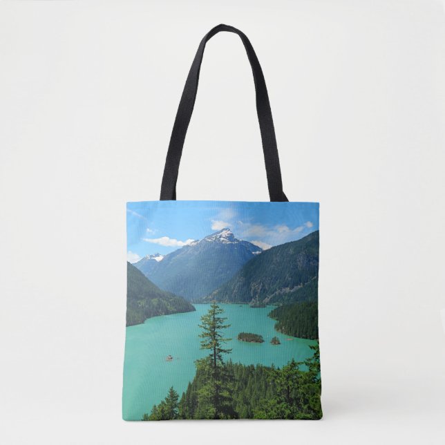 Bolsa Tote Beautiful Mountain Lake Scenery em Washington (Frente)