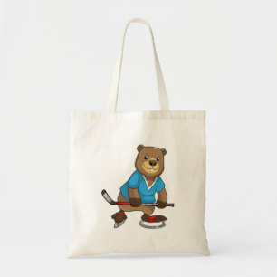 Bolsa Tote Beaver no hóquei no gelo com bastão de hóquei no g