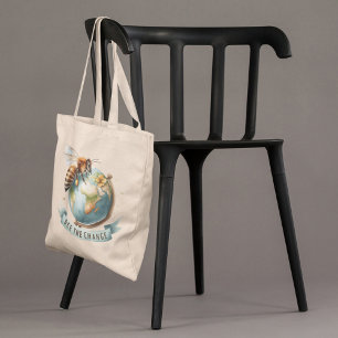 Bolsa Tote Beba a mudança - consciência ambiental