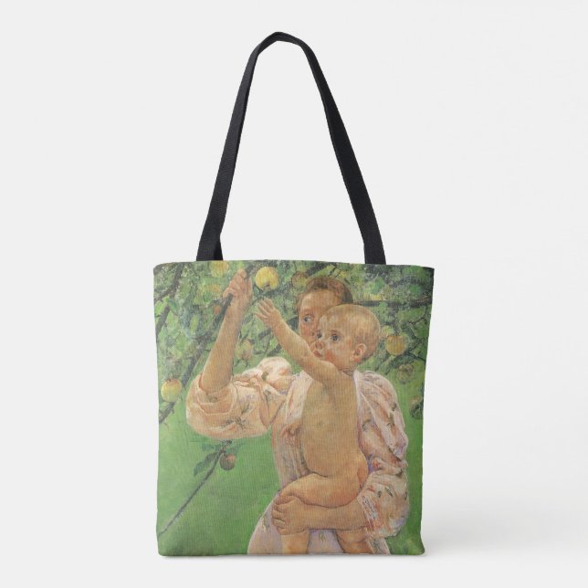 Bolsa Tote Bebê Alcançando uma Maçã de Mary Cassatt (Verso)