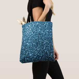 Bolsa Tote Bebê azul claro brilho falso faísca