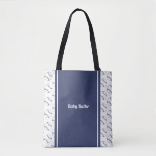 Bolsa Tote Bebê Baller, saco azul de tote.