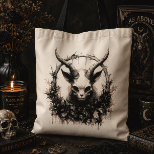 Bolsa Tote Bebê Baphomet Botânico Oculto Gótico