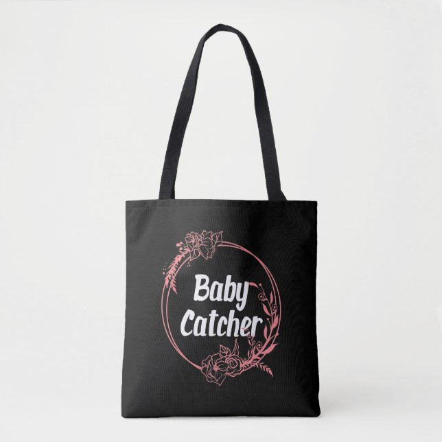 Bolsa Tote Bebê bonito pega Doula Parteira Flor (Frente)