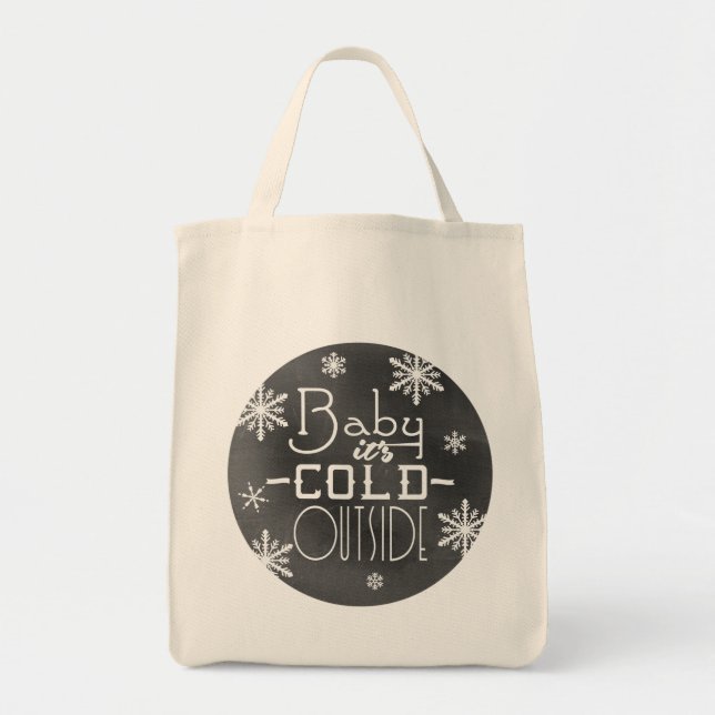 Bolsa Tote Bebê chique do quadro do inverno é parte externa (Frente)