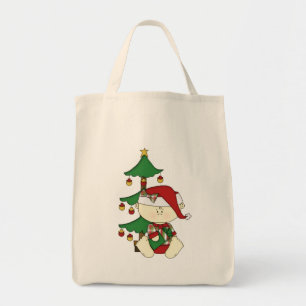 Bolsa Tote Bebê de Natal bonito com árvore