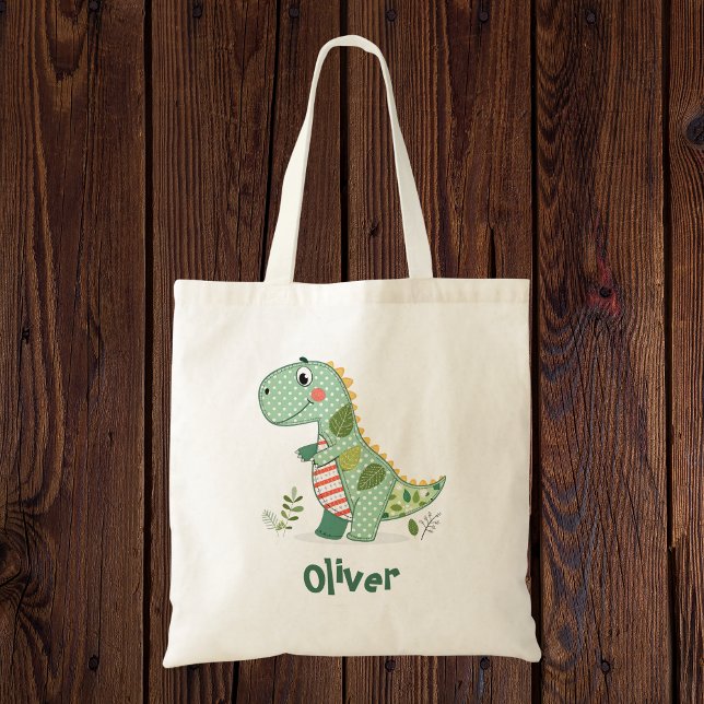 Bolsa Tote Bebê Dinossauro de Patchwork Fofo (Criador carregado)