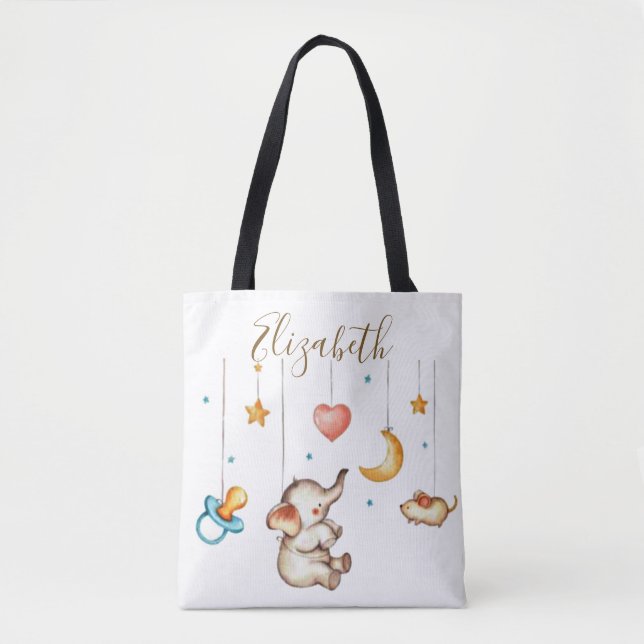 Bolsa Tote Bebê elefante fofo (Frente)
