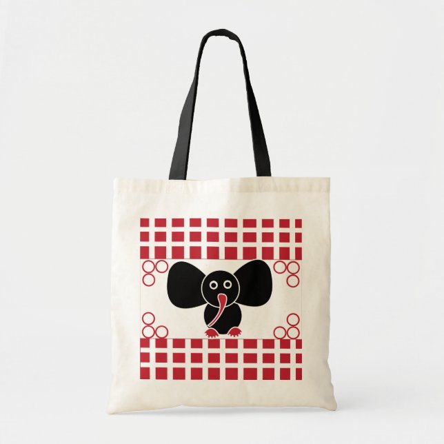 Bolsa Tote Bebê Elefante Fofo Crianças  (Frente)
