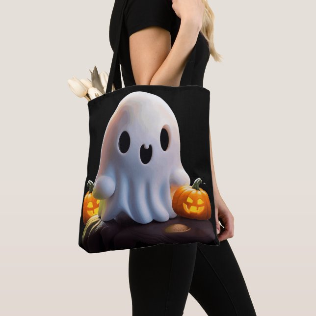 Bolsa Tote Bebê Fantasma Caráter de Dia das Bruxas (Close Up)