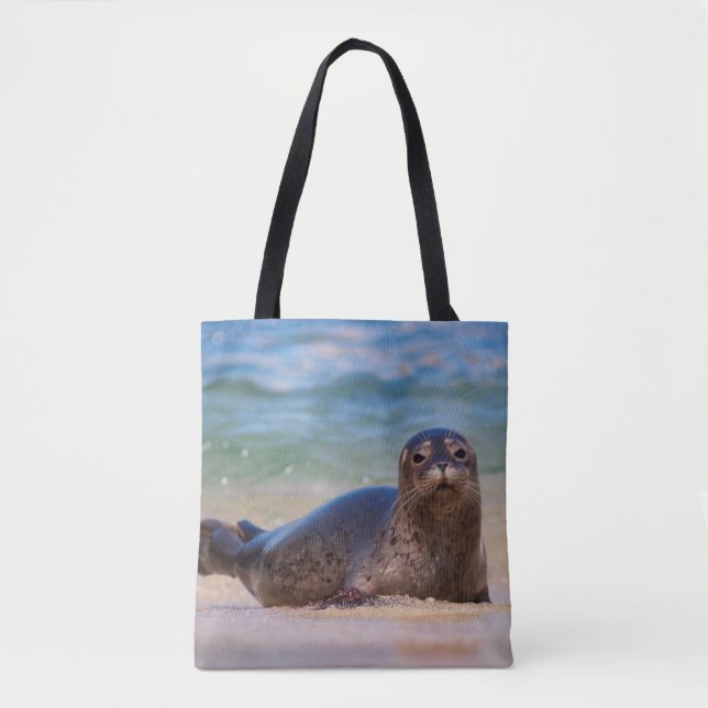Bolsa Tote Bebê Foca-do-porto na Água (Frente)