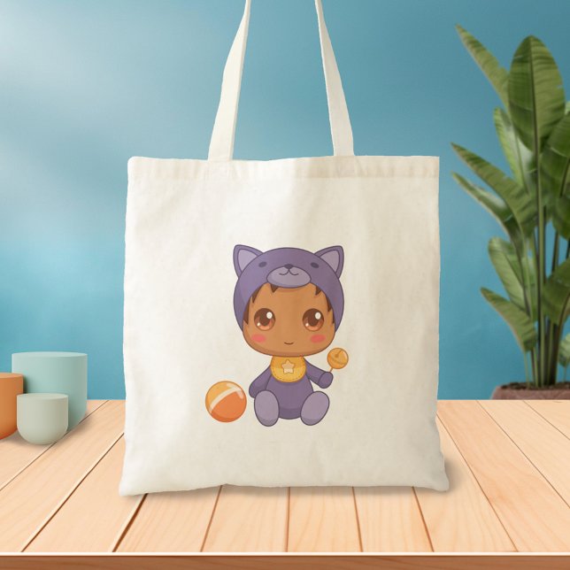 Bolsa Tote Bebê Garota Roxo Boneco (Criador carregado)