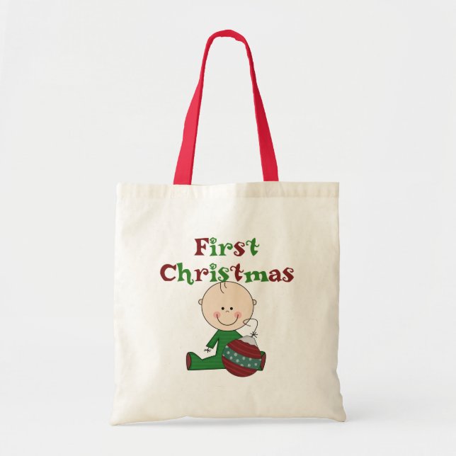 Bolsa Tote Bebê Garoto Primeiro Saco de Natal (Frente)