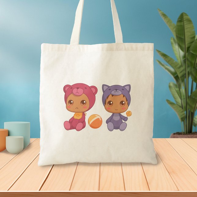 Bolsa Tote Bebê Gêmeos Ursos Gato De Gato De Jumpto Saco (Criador carregado)
