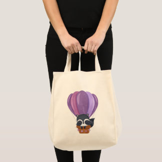 Bolsa Tote Bebê Guaxinim Cartoon Flores Fofas