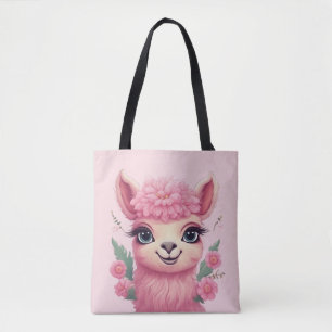 Bolsa Tote Bebê Lama Sorriso Rosa