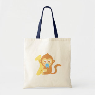 Bolsa Tote Bebê Macaco Fofo com Banana