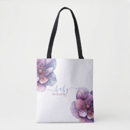Bolsa Tote Bebê na floração | floral de chá de fraldas