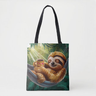 Bolsa Tote Bebendo Café Lama