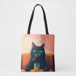 Bolsa Tote Bebendo de Gato do rico Whiskey