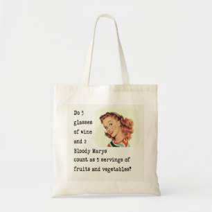 Bolsa Tote bebendo engraçado da sacola das canvas do vintage