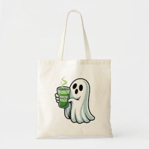 Bolsa Tote Bebendo Fantasma do Spookie Halloween Matcha Drink
