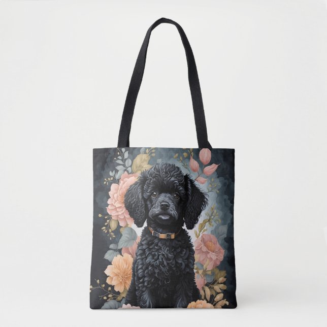 Bolsa Tote Bebês-Cons | Poodle Negra (Frente)