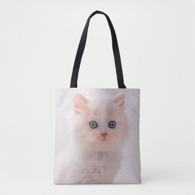 Bolsa Tote Bebês Mais Pobres | Azul-Kitten (Frente)