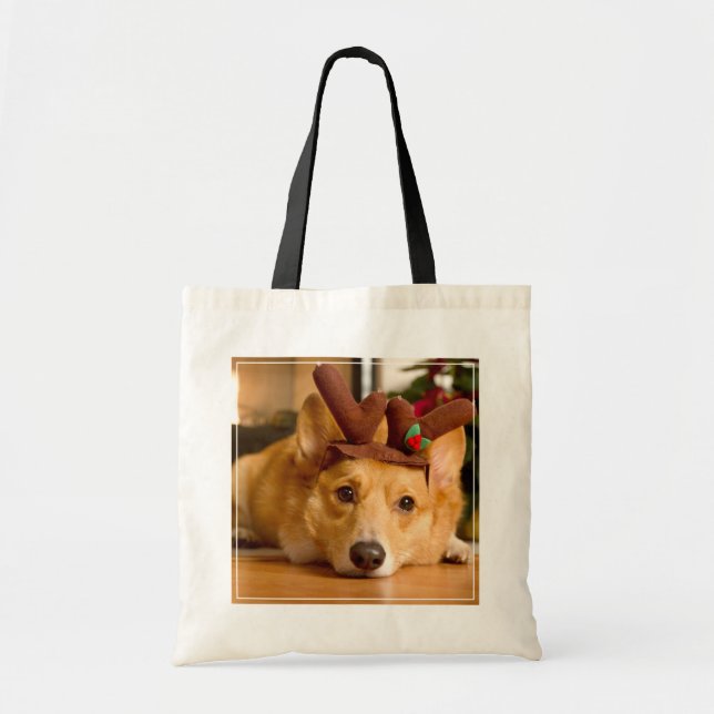 Bolsa Tote Bebês Mais Pobres | Berna de Natal de Corgi (Frente)