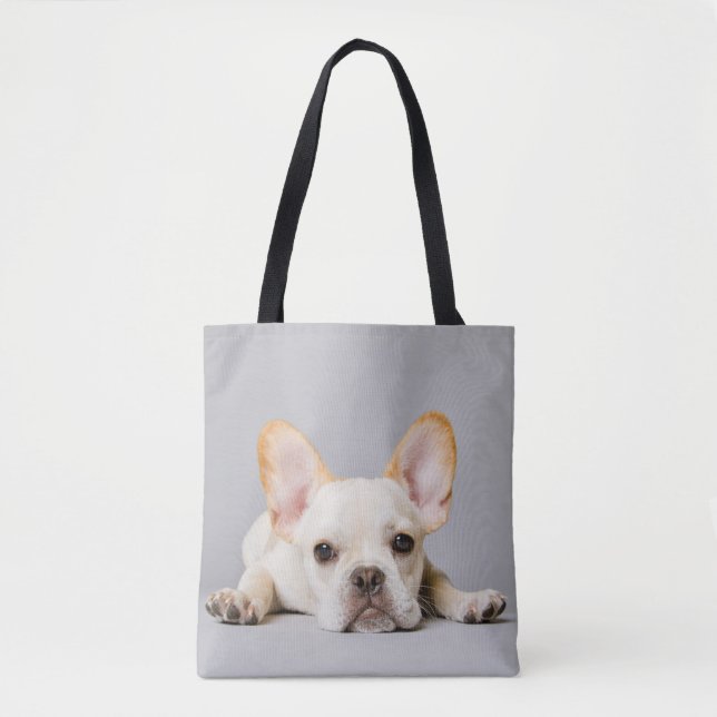 Bolsa Tote Bebês Mais Pobres | Buldogue Francês Deitado (Frente)