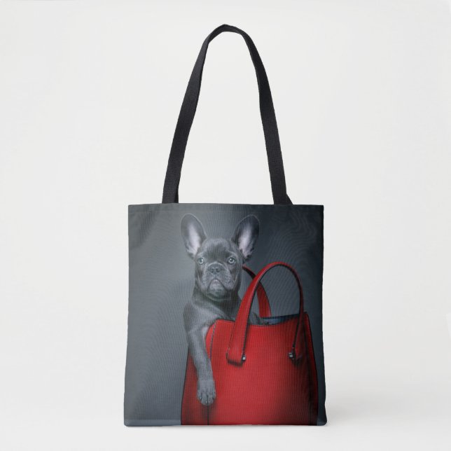 Bolsa Tote Bebês Mais Pobres | Bulldog Francês no Handbag (Frente)