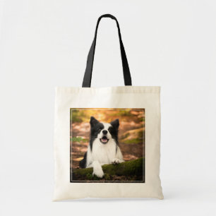 Bolsa Tote Bebês Mais Pobres Collie Preto e Branco