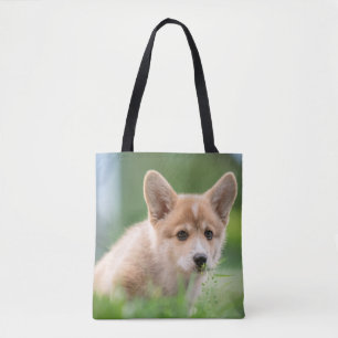 Bolsa Tote Bebês Mais Pobres   Corgi Puppy no Yard