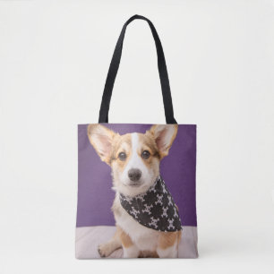 Bolsa Tote Bebês Mais Pobres Corgi Puppy Skull Bandana