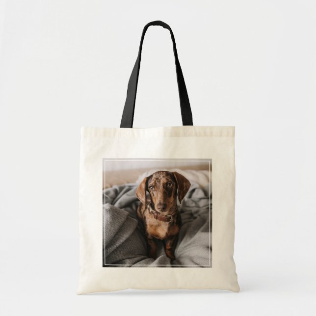 Bolsa Tote Bebês Mais Pobres | Dachshund De Chocolate (Frente)