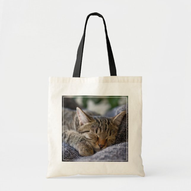 Bolsa Tote Bebês Mais Pobres | Dormir De Tabby Kitten (Frente)