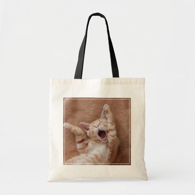 Bolsa Tote Bebês Mais Pobres | Ginger Kitten Yawning (Frente)