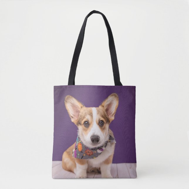 Bolsa Tote Bebês Mais Pobres | Halloween Corgi (Frente)