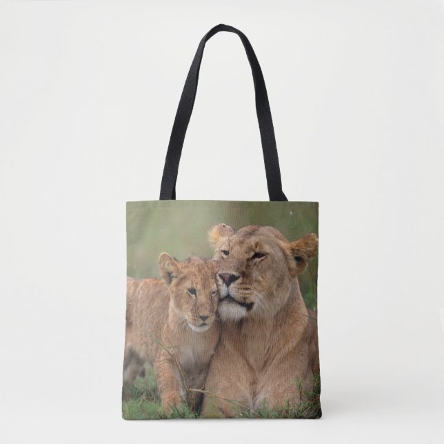 Bolsa Tote Bebês Mais Pobres | Lion Cub & Mãe (Frente)