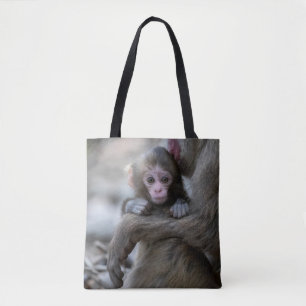 Bolsa Tote Bebês Mais Pobres Macaco japonês e bebê