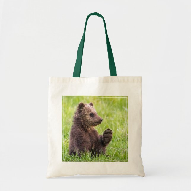 Bolsa Tote Bebês Mais Pobres | Onda De Cubo De Urso Castanho (Frente)