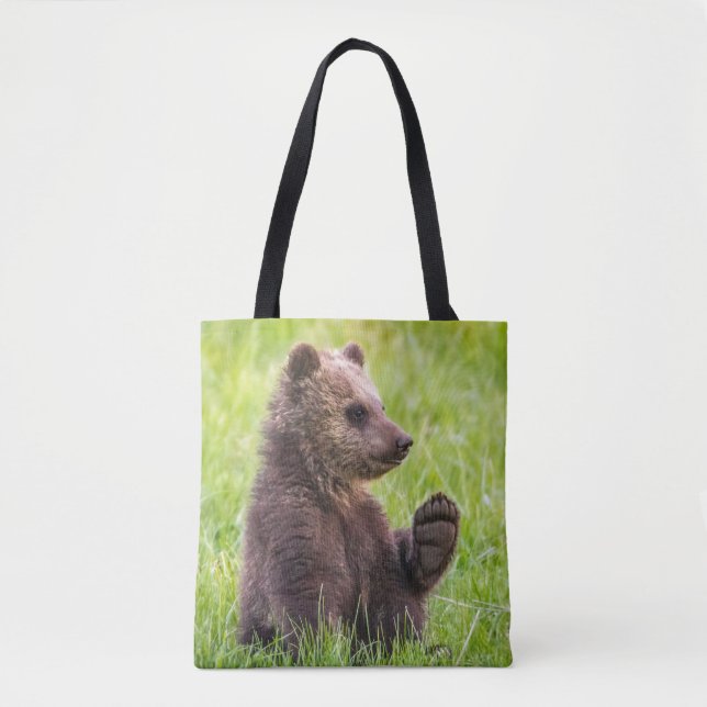 Bolsa Tote Bebês Mais Pobres | Onda De Cubo De Urso Castanho (Frente)