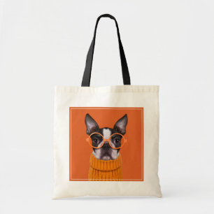 Bolsa Tote Bebês Mais Pobres Orange Boston Terrier