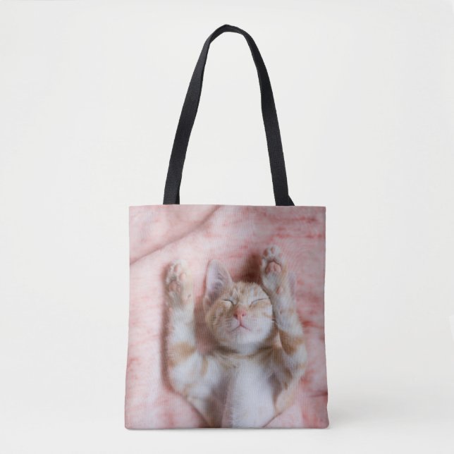 Bolsa Tote Bebês Mais Pobres | Pequeno Gato De Laranja (Frente)