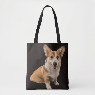 Bolsa Tote Bebês Mais Pobres   Retrato de Corgi a preto