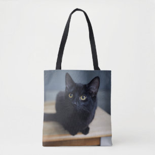 Bolsa Tote Bebês Mais Pobres   Retrato de um Gato Negro
