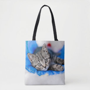 Bolsa Tote Bebês Mais Pobres   Tabby Kitten no Túnel Play