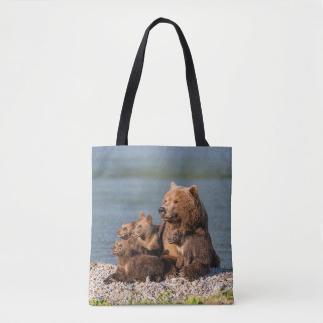 Bolsa Tote Bebês Mais Pobres | Urso-Mãe e Cubos (Frente)